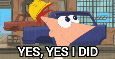 A Cartoon Character Says Yes Yes I Did In Front Of A Blue Truck GIF