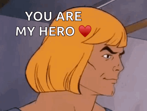 A Cartoon Character Says You Are My Hero GIF