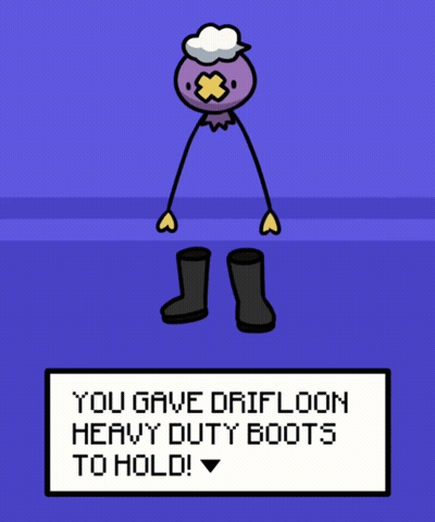 A Cartoon Character Says You Gave Driploon Heavy Duty Boots To Hold On A Purple Background GIF