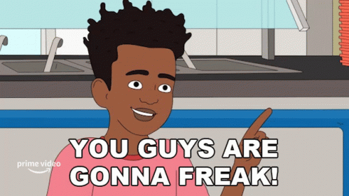A Cartoon Character Says You Guys Are Gonna Freak In Front Of A Sink GIF