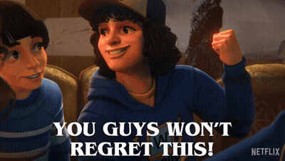 A Cartoon Character Says You Guys Won 'T Regret This In A Netflix Ad GIF
