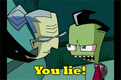 A Cartoon Character Says " You Lie " In Yellow GIF