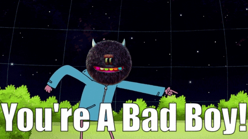 Cartoon Saying You're A Bad Boy GIF