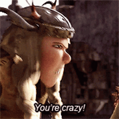 A Cartoon Character Says You 'Re Crazy While Wearing A Helmet GIF