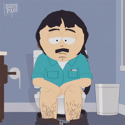 A Cartoon Character Sitting On A Toilet With A South Park Sign Behind Him GIF