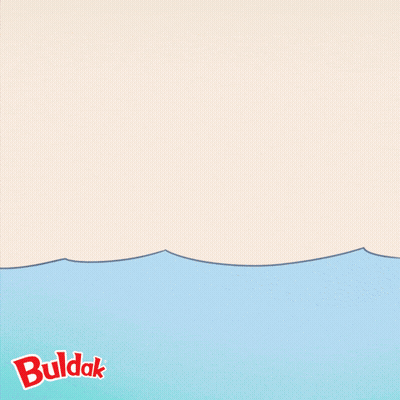 A Cartoon Character Sitting On A Wooden Raft With The Words Oh Hi There Above Him GIF