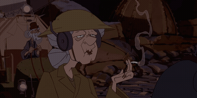 A Cartoon Character Smoking A Cigarette With The Words We 'Re All Gonna Die Behind Her GIF