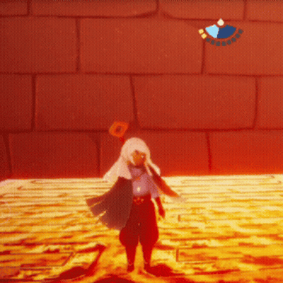 A Cartoon Character Standing In Front Of A Brick Wall GIF