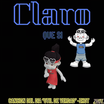 A Cartoon Character Standing Next To A Cartoon Character That Says Claro Que Si GIF