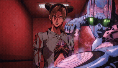 A Cartoon Character Standing Next To Another Character GIF