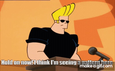 A Cartoon Character Stands At A Podium And Says Hold On Now I Think I M Seeing A Pattern Here GIF