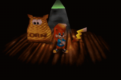 A Cartoon Character Stands In Front Of A Bag Of Corn GIF