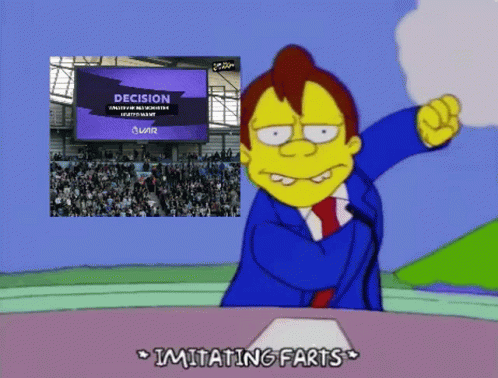 A Cartoon Character Stands In Front Of A Screen That Says " Decision " GIF
