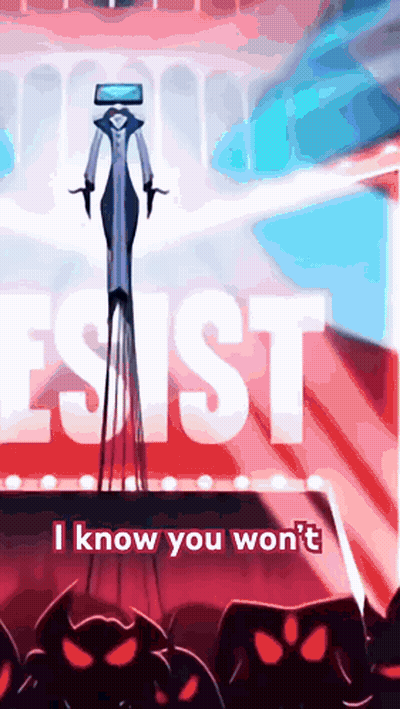 A Cartoon Character Stands In Front Of A Sign That Says I Know You Won 'T GIF