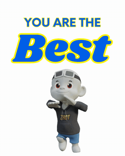 A Cartoon Character Stands In Front Of A Sign That Says " You Are The Best " GIF