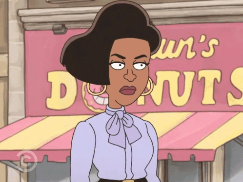 A Cartoon Character Stands In Front Of A Store Called Dun 'S Donuts GIF