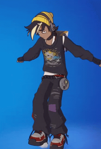 A Cartoon Character Wearing A Black Shirt That Says ' Eternal ' On It GIF