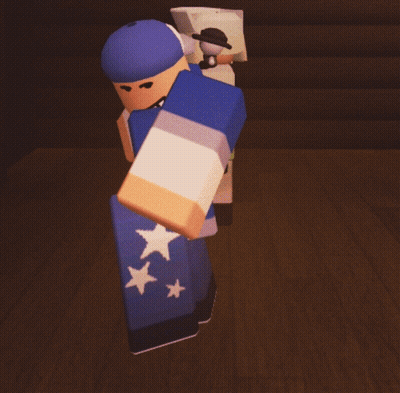 A Cartoon Character Wearing A Blue Hoodie And A Hat GIF