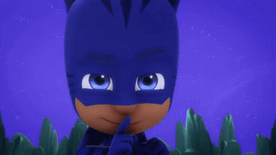 A Cartoon Character Wearing A Blue Mask And Gloves GIF