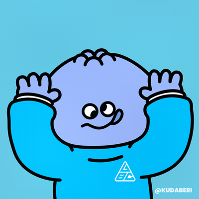 A Cartoon Character Wearing A Blue Shirt With A Triangle Logo On It GIF