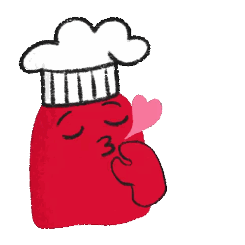 A Cartoon Character Wearing A Chef 'S Hat Is Kissing GIF