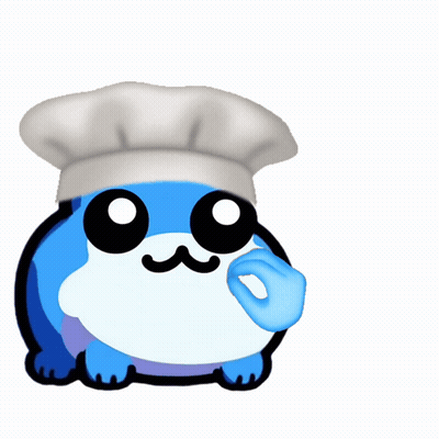 A Cartoon Character Wearing A Chef 'S Hat With A Heart And Gloves GIF