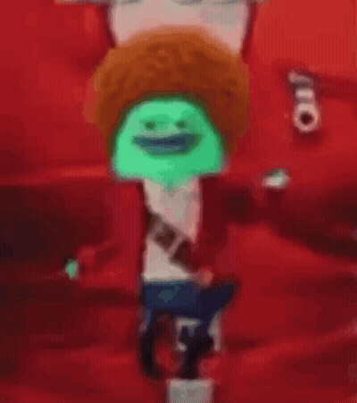 A Cartoon Character Wearing A Cowboy Hat And Sunglasses Is Dancing On A Red Background . GIF
