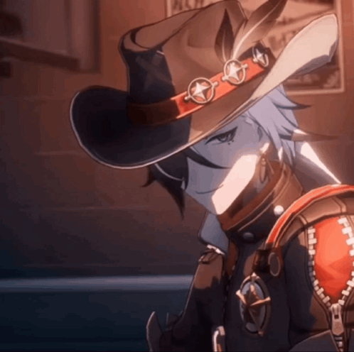 Cartoon Cowboy Hat With Red Band GIF