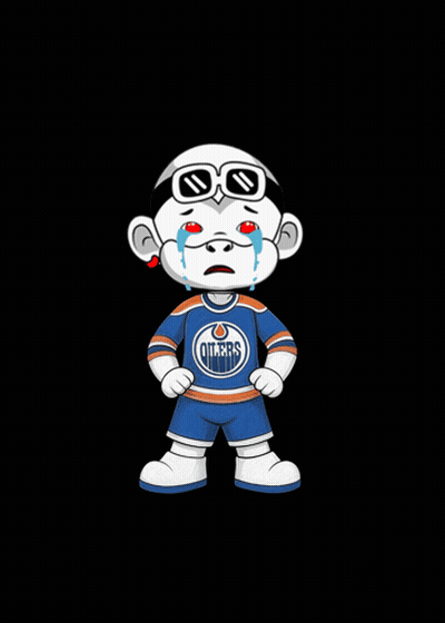 A Cartoon Character Wearing A Edmonton Oilers Jersey GIF