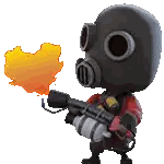 A Cartoon Character Wearing A Gas Mask Holding A Gun Sticker
