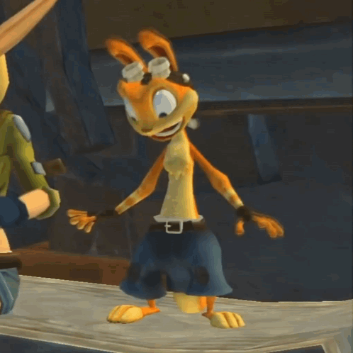 A Cartoon Character Wearing A Goggles And A Belt GIF