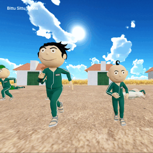 A Cartoon Character Wearing A Green Uniform With The Number 456 On It GIF