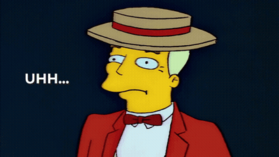 A Cartoon Character Wearing A Hat And A Bow Tie Says " Uhh " GIF