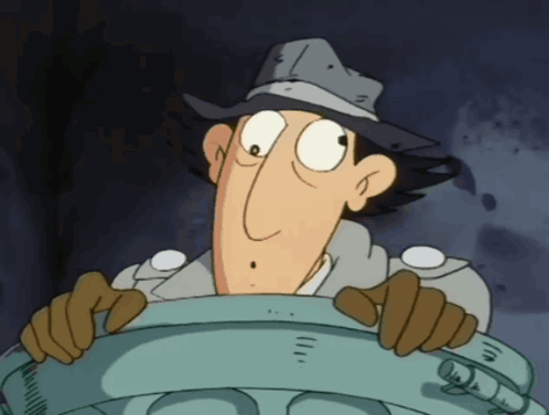 A Cartoon Character Wearing A Hat And Gloves Is Driving A Vehicle GIF