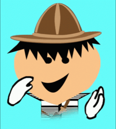 A Cartoon Character Wearing A Hat And Gloves Is Smiling GIF