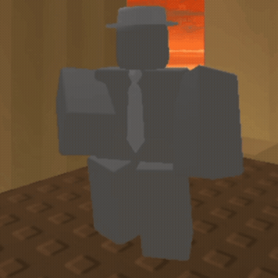 A Cartoon Character Wearing A Hat Is Standing On A Brown Floor GIF