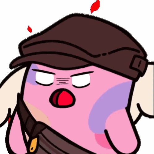 A Cartoon Character Wearing A Hat With A Red Leaf On His Head Sticker