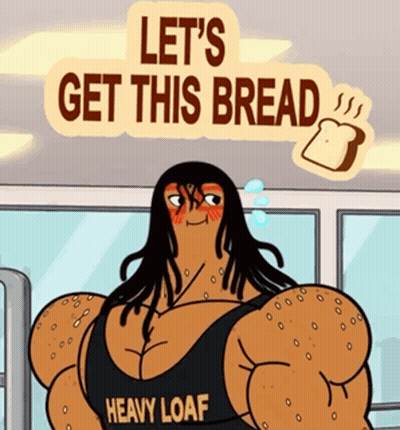 A Cartoon Character Wearing A Heavy Loaf Tank Top GIF