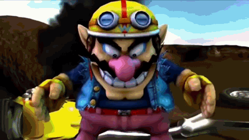 A Cartoon Character Wearing A Helmet And Goggles Is Holding A Gun GIF