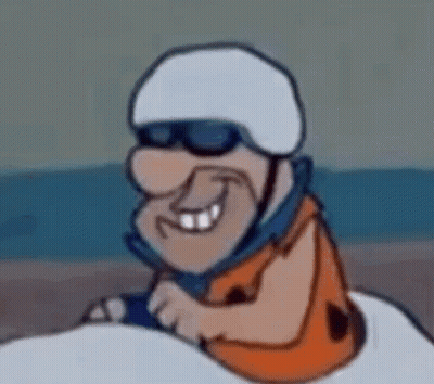 A Cartoon Character Wearing A Helmet And Sunglasses Is Driving A Jet Ski . GIF