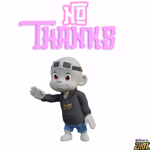 A Cartoon Character Wearing A Hoodie That Says ' Zhot ' On It GIF