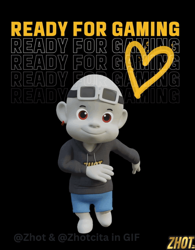 A Cartoon Character Wearing A Hoodie That Says ' Zhot ' On It GIF