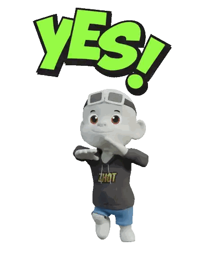 A Cartoon Character Wearing A Hoodie That Says Zhot Sticker
