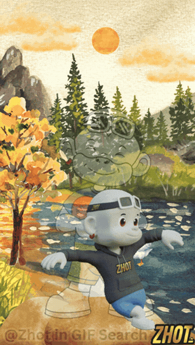 A Cartoon Character Wearing A Hoodie That Says ' Zhout ' On It GIF