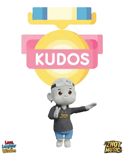 A Cartoon Character Wearing A Hoodie That Says ' Zhout ' On It Sticker