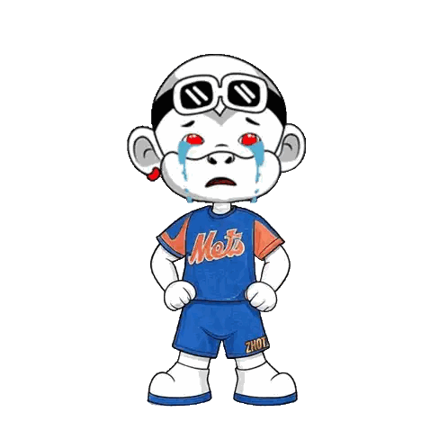 A Cartoon Character Wearing A Mets Jersey And Shorts Sticker