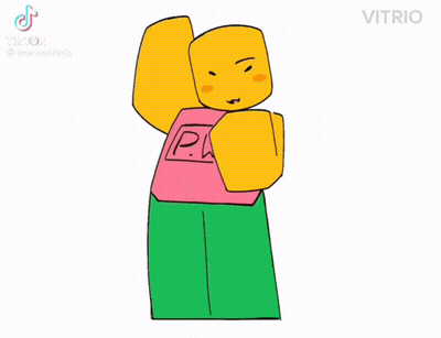 A Cartoon Character Wearing A Pink Shirt With Pwn Written On It GIF