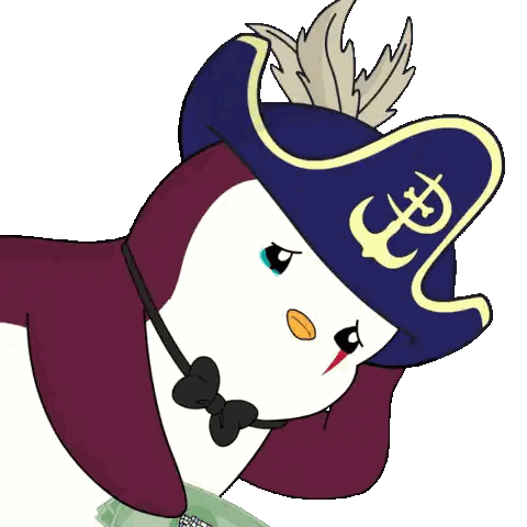 A Cartoon Character Wearing A Pirate Hat Is Holding A Pile Of Money Sticker