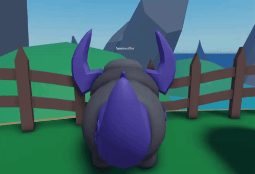 A Cartoon Character Wearing A Purple Scarf And Wings Is Sticking Its Tongue Out GIF