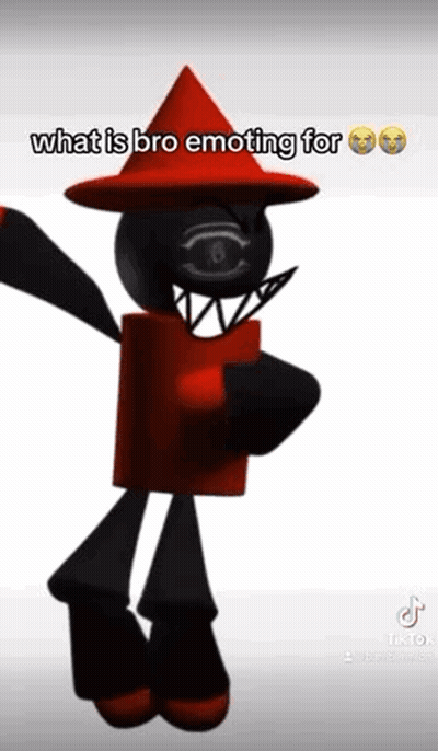 A Cartoon Character Wearing A Red Hat And A Red Shirt Is Standing In Front Of A White Background . GIF